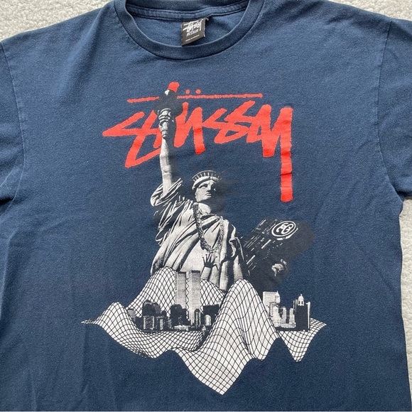 Stussy Liberty City T-shirt Navy Size M - Picture 4 of 6